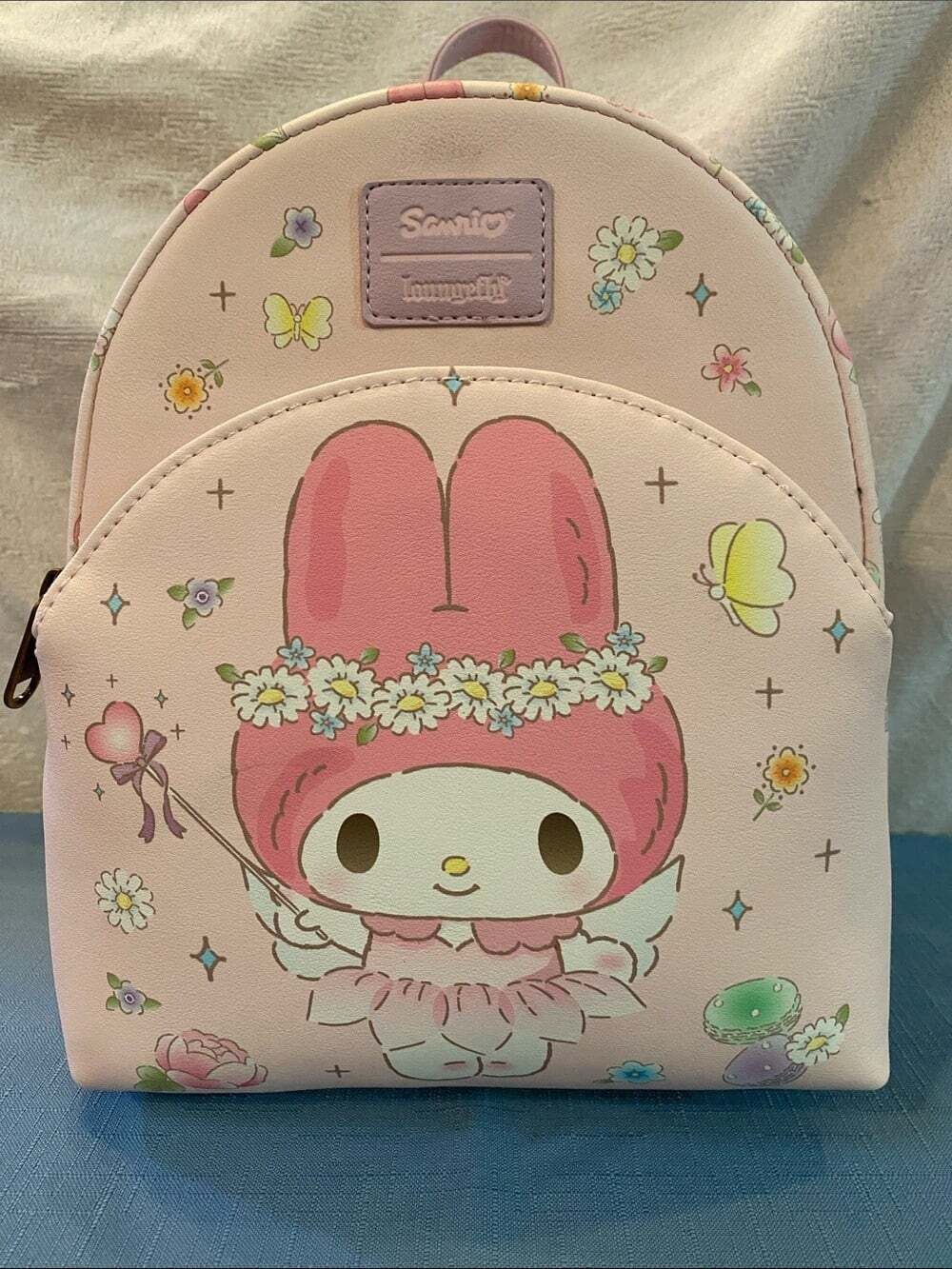 Sanrio My Melody Small Backpack - Pastel Pink with Floral Accents
